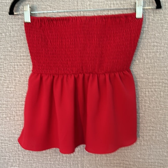 H&M Strapless Peplum Smock Back Top - Picture 7 of 10